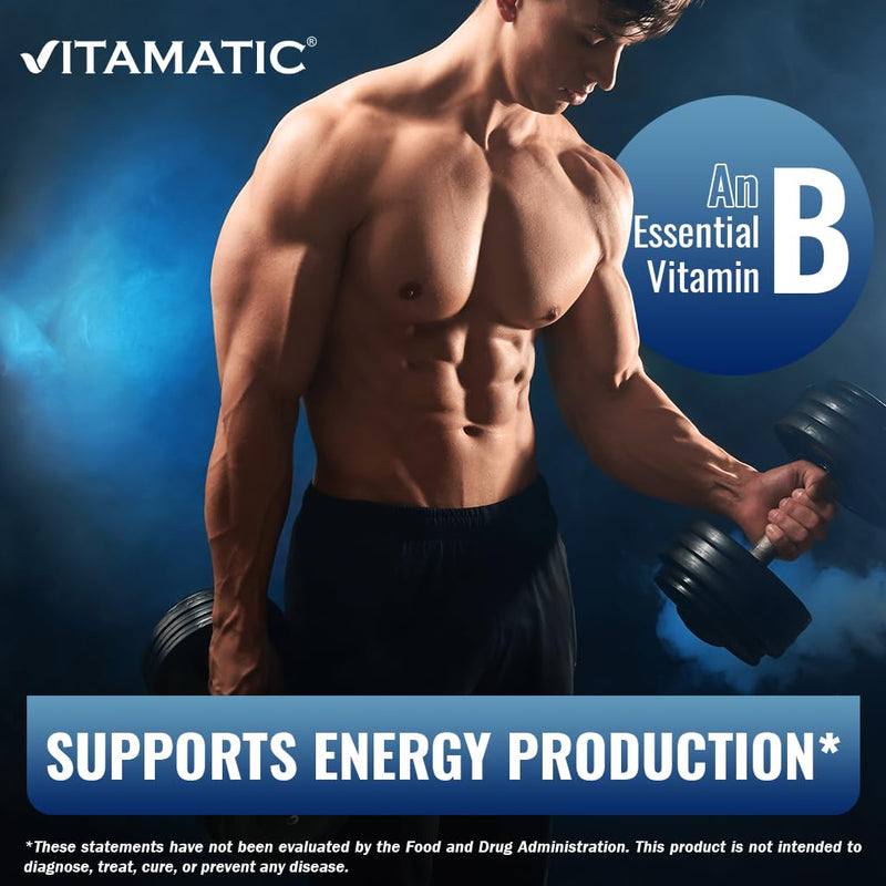 Vitamatic Vitamin B6 (Pyridoxine HCI), 500 mg – 120 Vegetarian Tablets Promotes Energy Production, Boosts Metabolism & Immune Health Support (Pack of 2) 120 Count (Pack of 2)