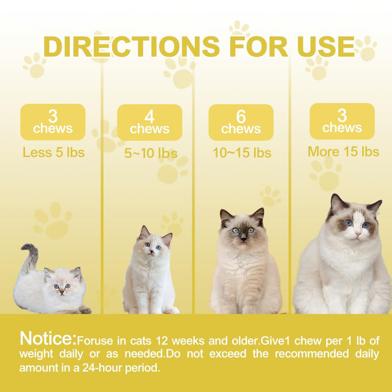 Cat Calming Treats 150 Count – L-Theanine 60mg + Tryptophan & Chamomile for Anxiety, Stress & Aggression Relief, Dual-Texture Chicken Flavor, All Breeds & Ages