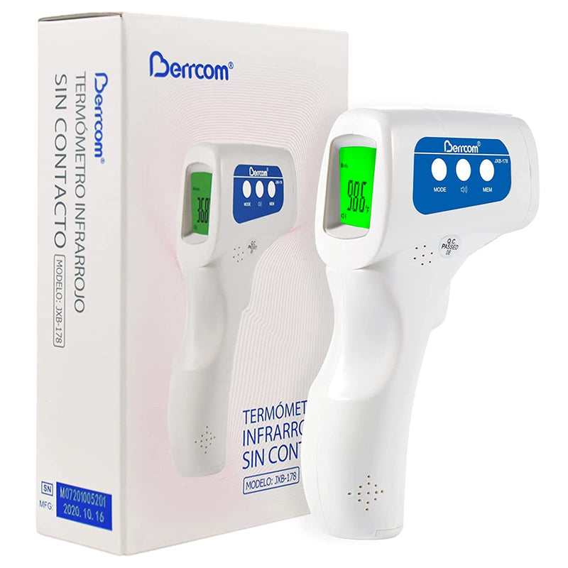 Berrcom Digital Non Contact Infrared Forehead Thermometer Contactless Thermometer 3 in 1 for Kids Infant Adult Fever Check Thermometer Temperature Gun for Baby White - BeesActive Australia