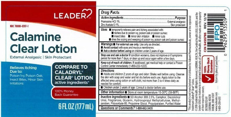 Leader Medicated Calamine Clear Lotion, Anti-Itch, External Analgesic Skin Protectant, Relieves Minor Skin Irritations, Poisen Ivy, Poisen Oak,Insect Bites, 6 oz