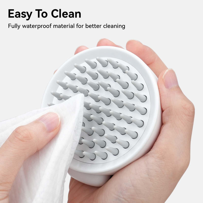 aumuca Silicone Cat Brush for Massage, Soft Cat Brushes for Indoor Cats, Jellyfish Cat Hair Brush Cat Comb with Release Button, Cat Grooming Brush for Short to Medium Haired Cats, Dogs, Rabbits, White - BeesActive Australia