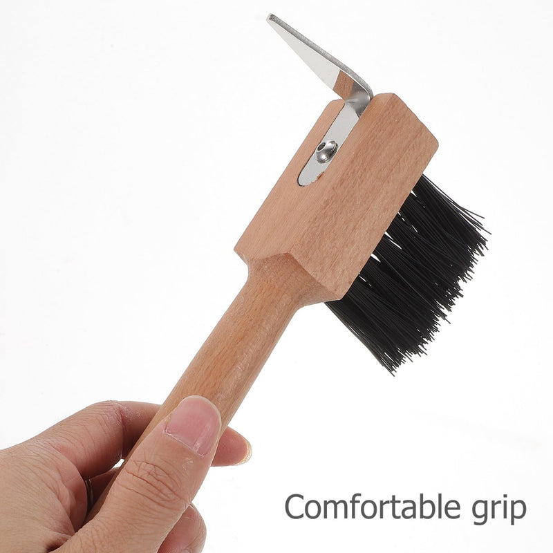 POPETPOP Horse Hoof Pick Brush, Hoof Picks for Horses, Hoof Pick with Cleaning Brush Horse Cattle Sheep Hoofpick with Wooden Handle for Cleaning and Grooming Tools - BeesActive Australia