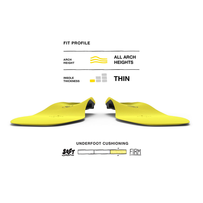 Superfeet Hockey Performance Insoles - Carbon Fiber Inserts for Hockey Skates - Professional Grade Skate 11 - 12 (Pack of 1) Blaze Yellow