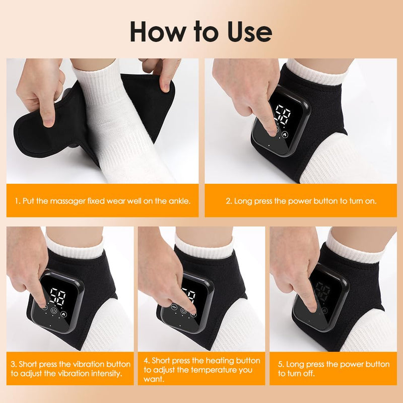 1Pair Ankle Heating Pad, Footrevive 2-in-1 Foot Massager, 3 Massage Modes and 3 Heat Levels, Adjustable Strap System for All Shapes and Sizes - BeesActive Australia