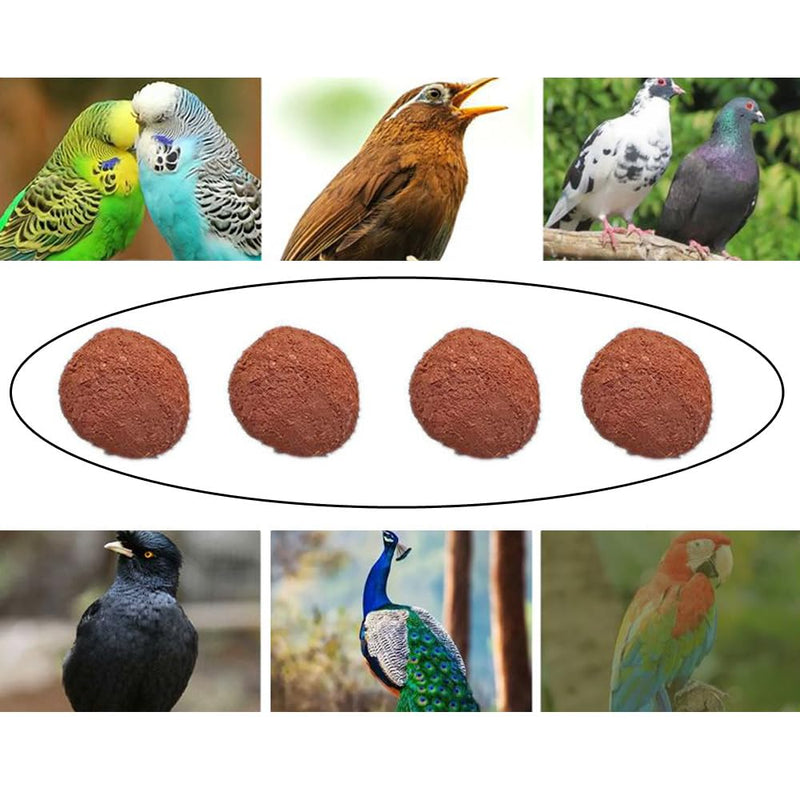 4 Pack Bird Mineral Block Natural Formula Clay Ball Bird Beak Grinding Stone Rock Blocks Calcium Supplement Parrot Chewing Toys for Parakeets Quaker Senegal Conure Budgies Cockatiel Greys