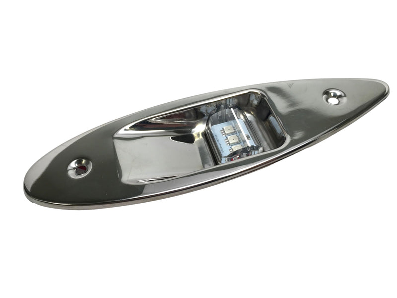 Pactrade Marine Boat Navigation Light Pair of LED Flush Mount Sidelight Red & Green Shark Eye Side Bow Teardrop Lights SS Vertical Mount 12V Signal Lights for Small Boat, Pontoon, Sailing, Skiff