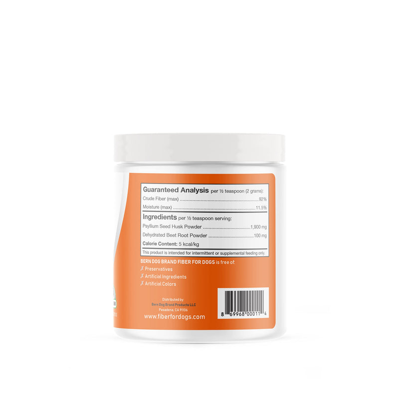Fiber for Dogs Psyllium Seed Husk Powder & Dehydrated Beet Root Powder Aids a Number of Intestinal Disorders in Dogs Including Diarrhea, Constipation & Anal Gland Issues. Available in 6 and 12 oz. 6 oz. - BeesActive Australia