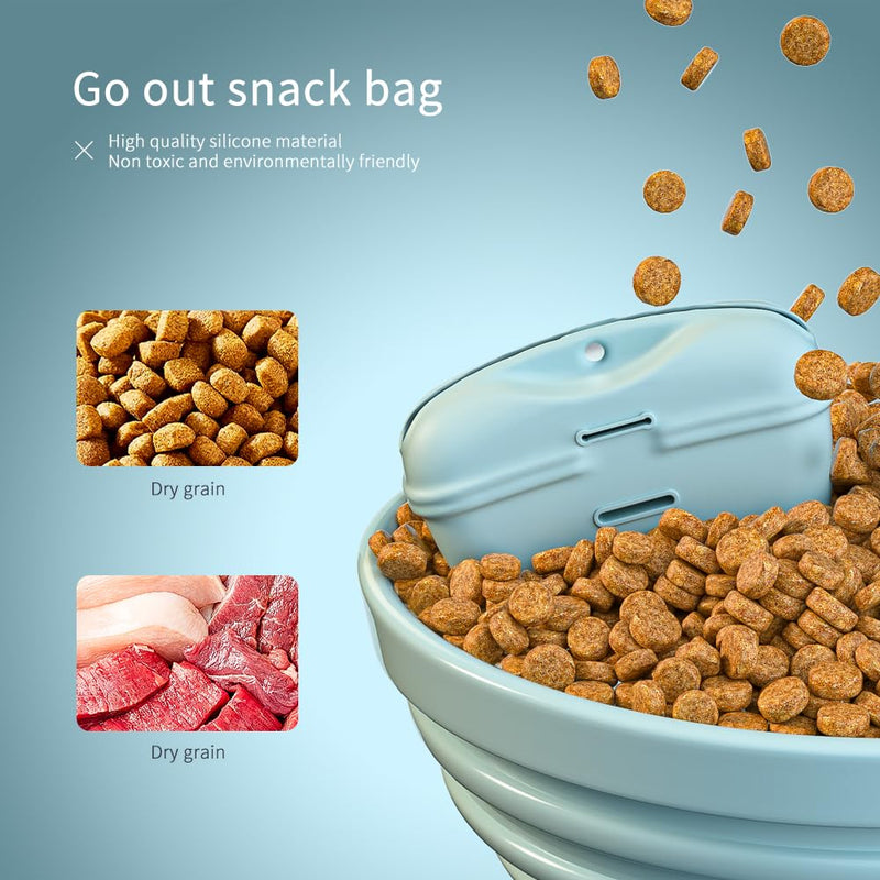 2 Pcs Silicone Dog Treat Pouch,Portable Dog Training Pouch for Treats with Magnetic Closure and Clip,Snacks and Treats to Take Along With Your Dog When Walking(Sky Blue + Light Green) - BeesActive Australia