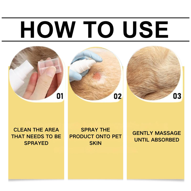 2Pcs Pet Skin Treatment Spray for Dogs & Cats, Reduces Scratching, Cat Itchy Skin Treatment