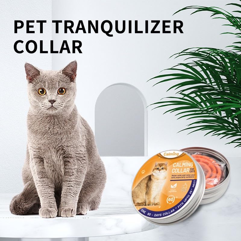 ELVIAN Calming Collar for Cats – Long-Lasting (60 Days) Pheromone Collar, Stress & Anxiety Relief for Indoor/Outdoor Cats, Helps with Loud Noises, Travel, Vet Visits & Behavioral Issues