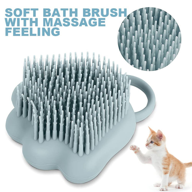 Fiotha Silicone Dog Bath Brush, Pet Bath Brush, Pet Bath Brush, Dog Brush, Cat Brush, 2-in-1 Bath Massage Brush, Silicone Shower Brush, for Dogs and Cats, Refillable Shower Gel Blue - BeesActive Australia