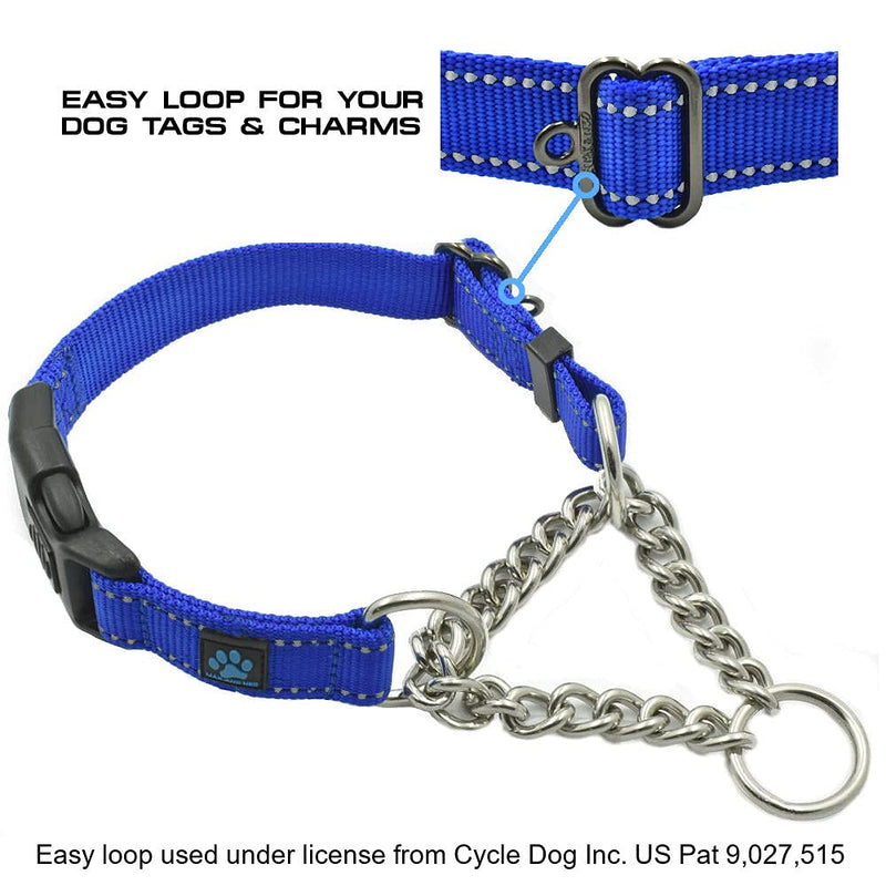 Max and Neo Stainless Steel Chain Martingale Collar - We Donate a Collar to a Dog Rescue for Every Collar Sold (Large, Pink) Large - BeesActive Australia