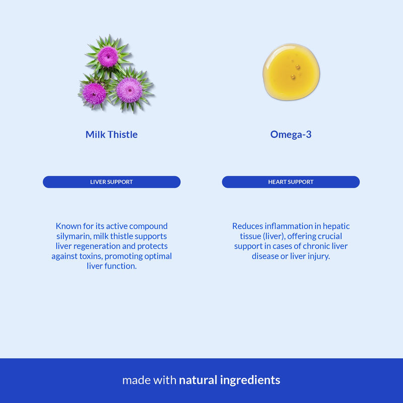 Milk Thistle Liquid for Dogs - Liver, Kidney & Detox Support | Liquid Milk Thistle with Choline & L-Arginine. Supports liver detox, kidney function & hepatic health with EPA & DHA. Liquid for Cats