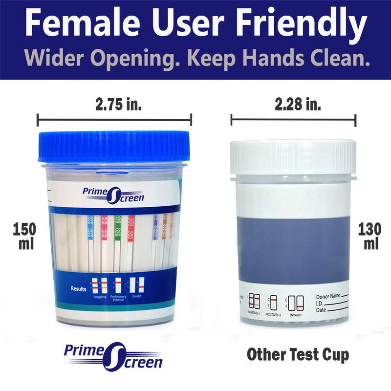 Prime Screen Multi Drug Test Cup 10 Panel Kit - Urine Screening Test Marijuana(THC),AMP,BAR,BZO,COC,mAMP,MDMA,MTD,OPI,PCP,THC-[5 Pack]-TDOA-3104 - BeesActive Australia