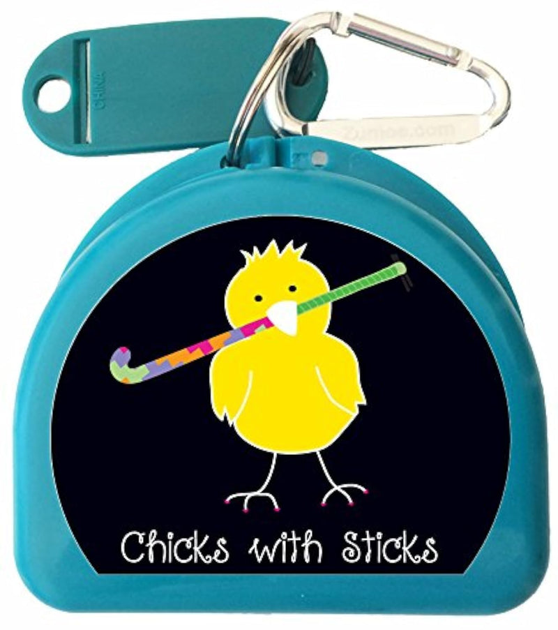Field Hockey (Aqua) Mouthguard case Mouth Guard Case Retainer Case - Field Hockey Chick Aqua