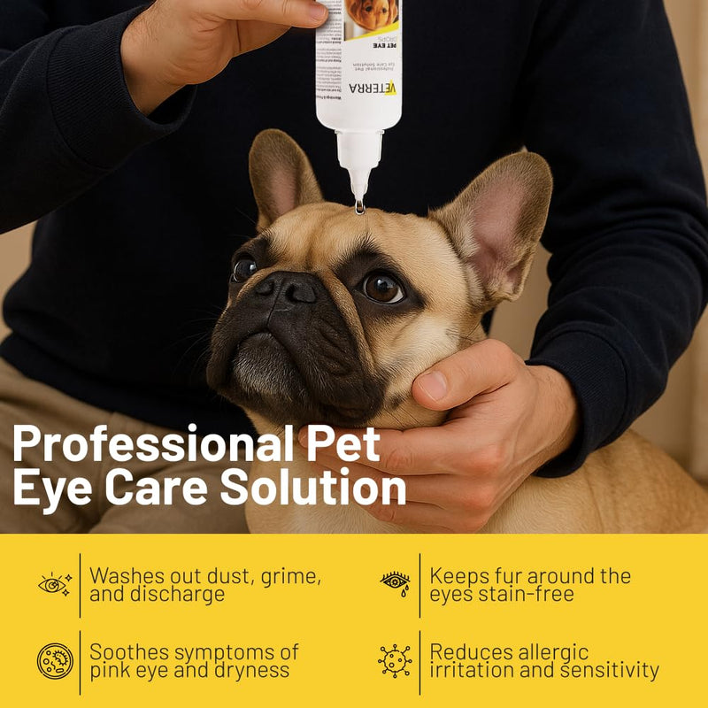 Dog Eye Drops | Eye Drops for Dogs & Cats | Treats Eye Infections, Soothes Allergies, Relieves Dry Eyes & Pink Eye | Effective Tear Stain Cleaner for Dogs 150 ml (5 fl oz)