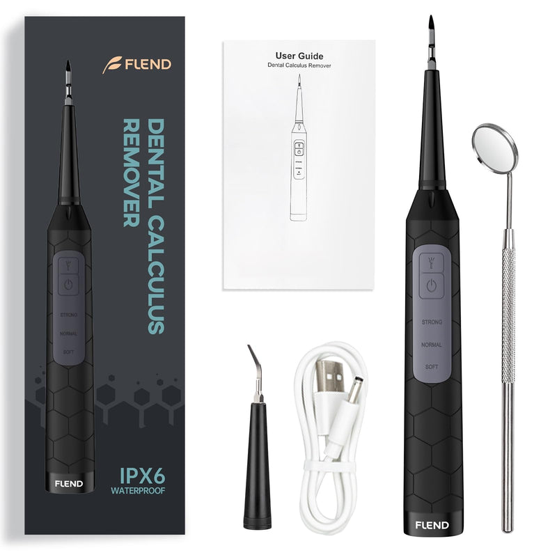 Plaque Remover for Teeth, Dental Care Device 3 Adjustable Modes Teeth Cleaning Kit with 2 Replaceable Clean Heads for Tartar & Calculus Remover Grey - BeesActive Australia