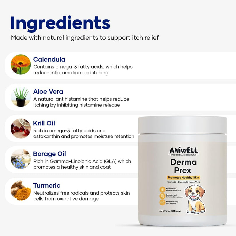 DermaPrex: A New Age Natural Formula for Itching & Allergy, Vitamin E & Borage Oil Supplement – Packed with Beneficial Fatty Acids for Healthy Skin – Seasonal Allergies Support 1