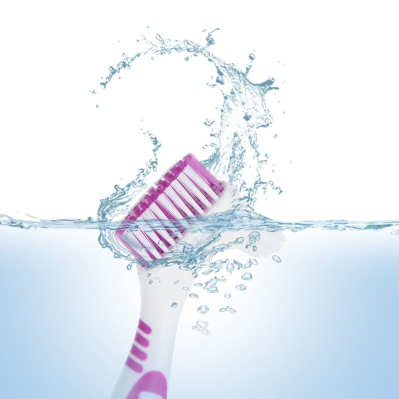 Denture Cleaning Brush Set, 2Pcs Premium Hygiene Denture Toothbrushes for Denture Care Multi-Layered Soft Bristles Ergonomic Rubber Handle Top Denture Cleanser Tool