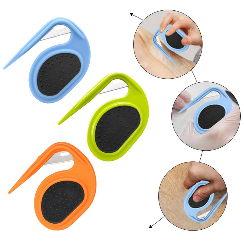 GMXJGZ 3pcs Cat Comb Knot Comb for Cats Knot Comb Hair Removal Tool Massage Comb for Cats Combs Pet Supplies Pet Supplies Portable Hair Removal Comb for Cats (Blue Green Orange) - BeesActive Australia