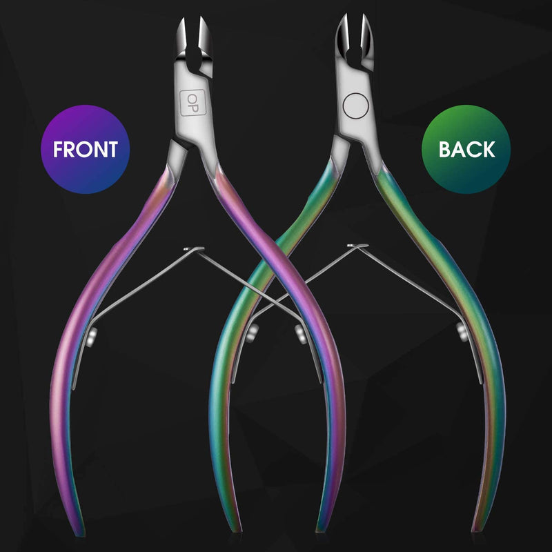 Cuticle Trimmer Cuticle Nippers Clippers Stainless Steel Hangnail Remover Extremely Sharp Cutter Pedicure Manicure Tool, opove X7 Rainbow Gradient - BeesActive Australia