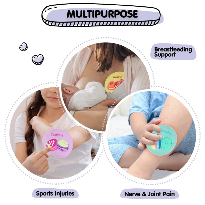 Hilph® Bundle of 3 Kids Ice Pack with Macaron Pattern + 3 Nylon Dinosaur Kids Ice Pack with Cover - BeesActive Australia