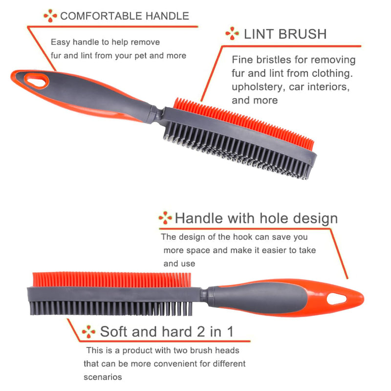 Rubber Pet Hair Removal Brush for Couch Clothes Dog Cat Pet Hair Carpet, Also Used as Dog Cat Bath Brush with Massage Effect (orange) Orange - BeesActive Australia