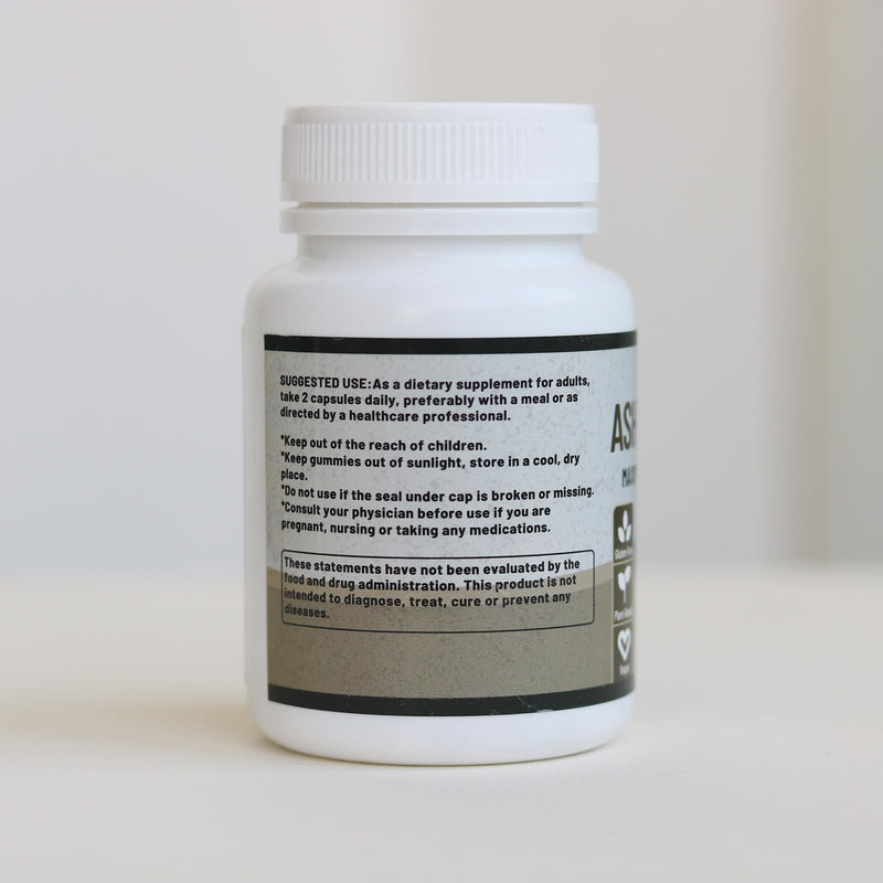 AIHIYO Ashwagandha Capsule, 60 Count | Herbal Supplement, MACA Root, Vitamin D2, Vitamin C