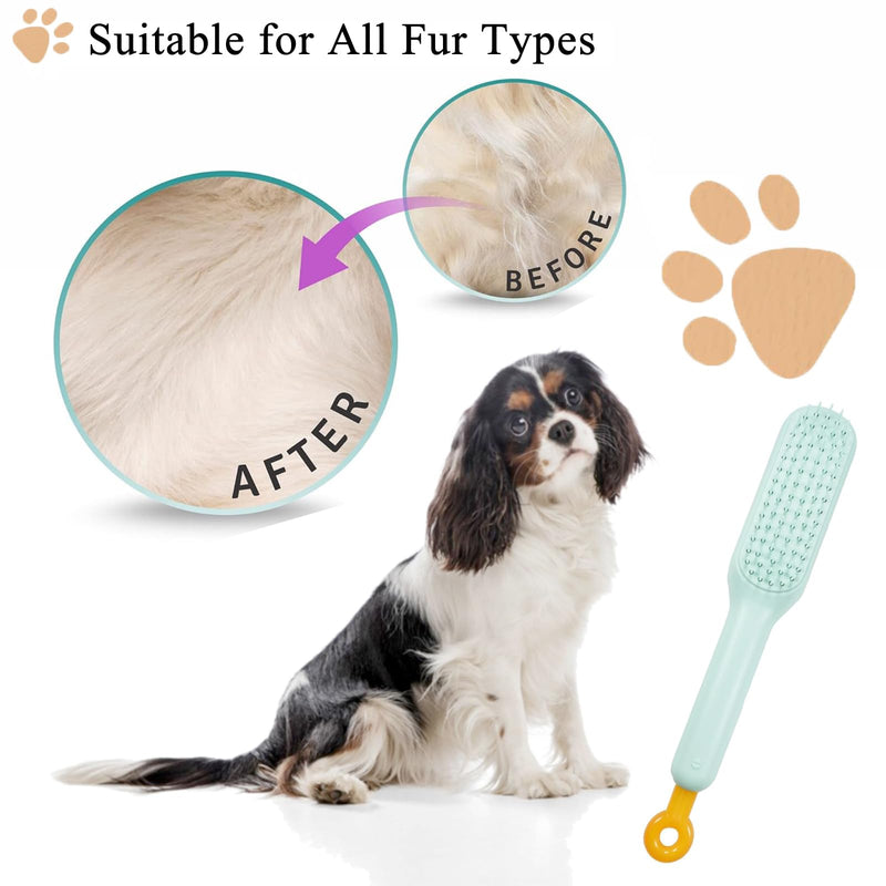 Scalable Small Grooming Dog Brush, Puppy Massaging Hair Brush, for Small Dogs Cats Rabbits of All Hair Types (Blue) Blue - BeesActive Australia