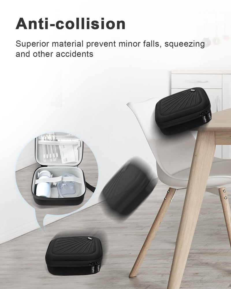 Krypthos Carrying Case Compatible with Compact Portable Handheld Inhaler Nebulizer or Asthma Inhaler for Adults and Kids, Inhaler Spacer Bag, Compact Medical Holder Case (Black) Black - BeesActive Australia