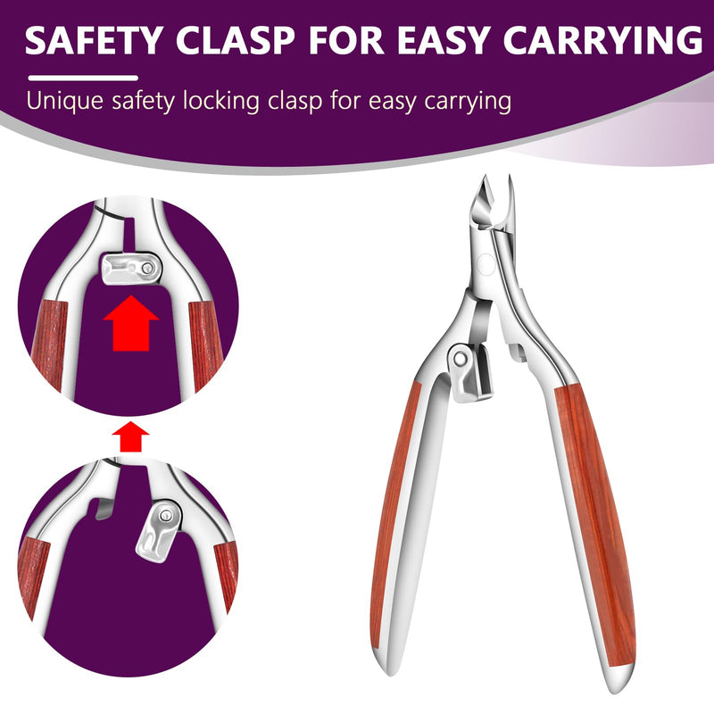 Cuticle Trimmer Extra Sharp, Upgraded 0.98 Inch Jaw Professional Cuticle Nippers Stainless Steel Cuticle Cutter Remover Nail Art Dead Skin Clipper Pedicure Manicure Nail Tool