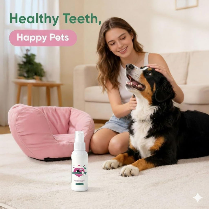 DentaClean Spray for Dogs & Cats, No-Brush Plaque & Tartar Remover, Breath Freshener, Dentaclean for Dogs, Supports Daily Denta Hygiene, Easy Spray Use, 100ml