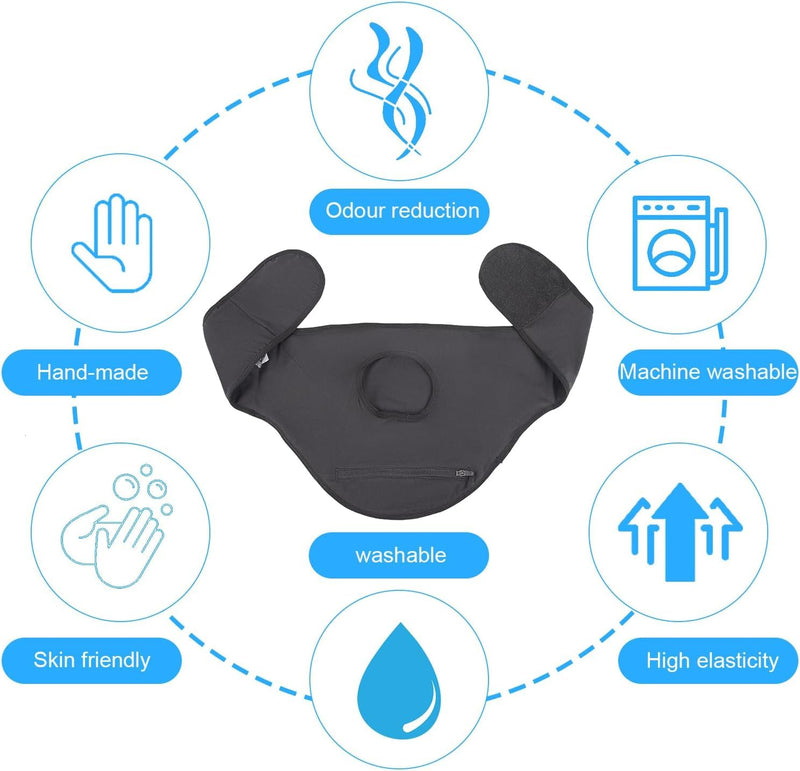 Ostomy Belt | Ostomy Bag Cover | Ostomy Wrap for Sport & Swimming | Ostomy Support Belts for Men & Women | Colostomy Bag Cover | Inner Pocket to Hold Ostomy Pouch | Ostomy Supplies-L Black Large - BeesActive Australia