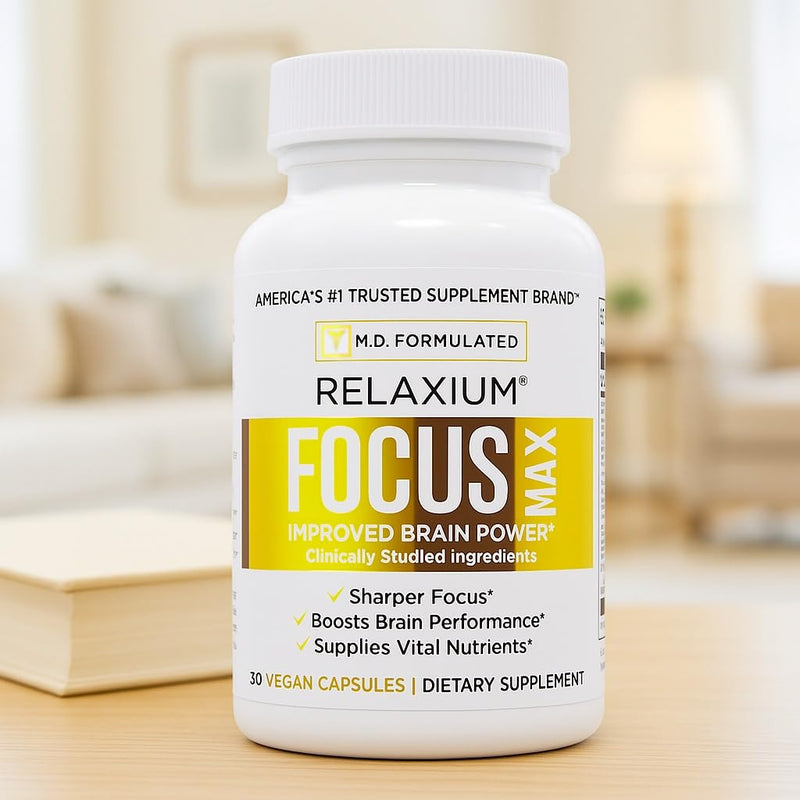 Relaxium FocusMax, Brain & Focus Health Supplement, Mental Clarity Support, Proven Concentration, Focus, Memory, & Nootropics Booster, USA-Manufactured, 30 Vegan Capsules (Pack of 3) 30 Count (Pack of 3)