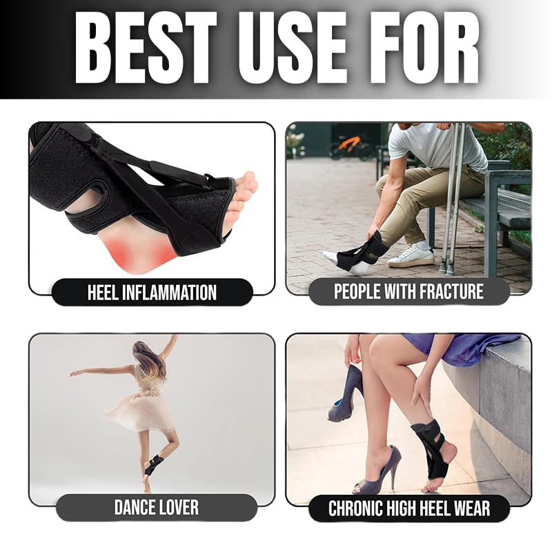 Upgraded Plantar Fasciitis Night Splint (Black) Black 1