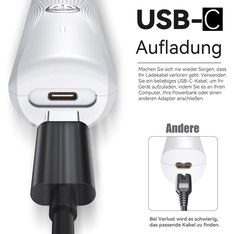 Bautrium Quiet Clipper Cat Set, Professional Hair Clipper for Cats, Dogs, Matted Fur, Paw Hair with Grooming Scissors & Comb, USB-C Charging White - BeesActive Australia