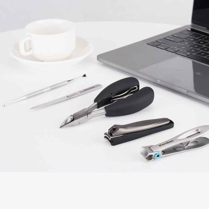 Large Nail Clippers Set, 5-Piece Sharp Toenail and Fingernail Clippers with Nail File, Ideal for Men and Women (Premium, Big Size, Heavy-Duty Design) - BeesActive Australia