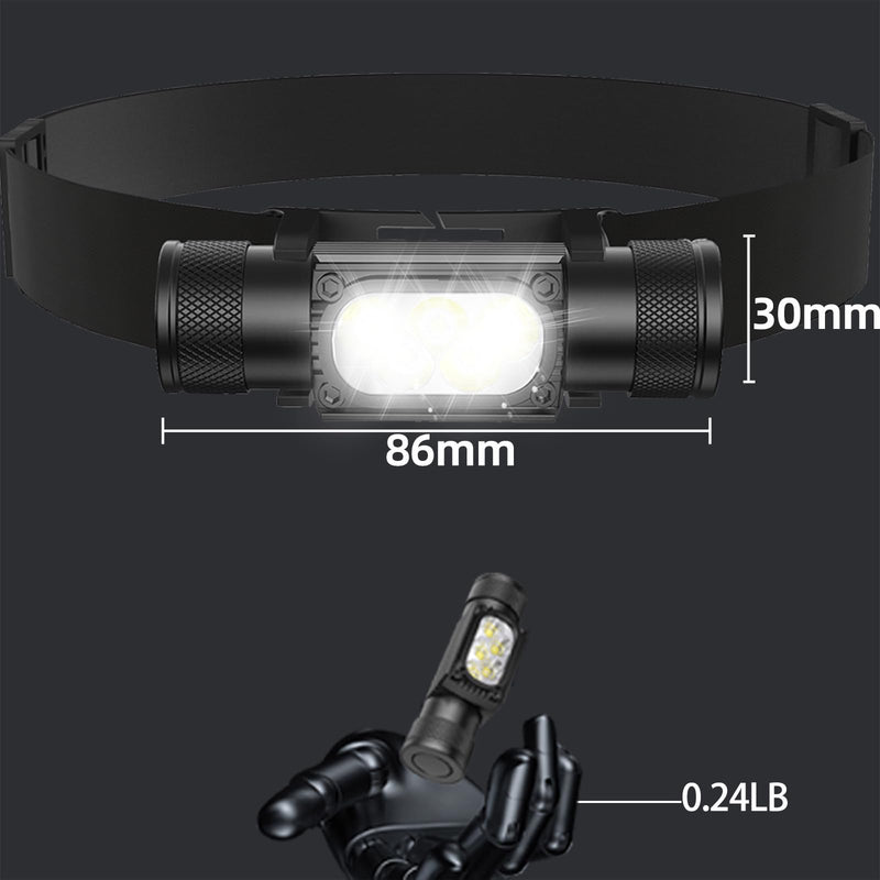 Rechargeable LED Headlamp - 1600 Lumens, USB-C, Utra Durable, Shockproof and Waterproof, Survives 3M Drops, Submersible and Impact-Resistant, Perfect for Camping, Heavy-Duty Work, and Adventure. H35pro