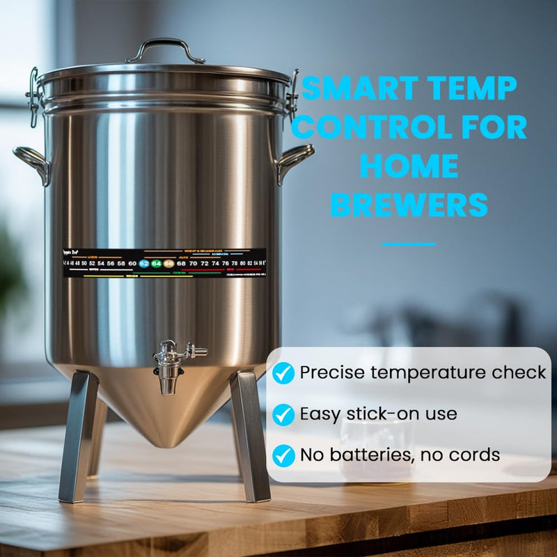 Stick On Brewing Thermometer Strip | Adhesive Temperature Display Sticker For Carboys & Buckets/Fermentors | Homebrew Fermenting, Brewers, Wine, Beer, Kombucha 42-88F (4) 4 - BeesActive Australia