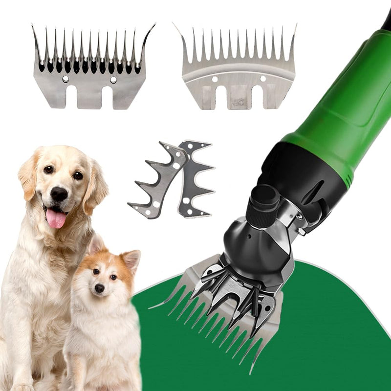 Sheep Shears Blades Curved Wool Shearing Comb and Cutter Blade Set for Alpaca Goats Wool Cutter Grooming Trimmer(13T Scimitar+Front Blade) 13T scimitar+front blade - BeesActive Australia