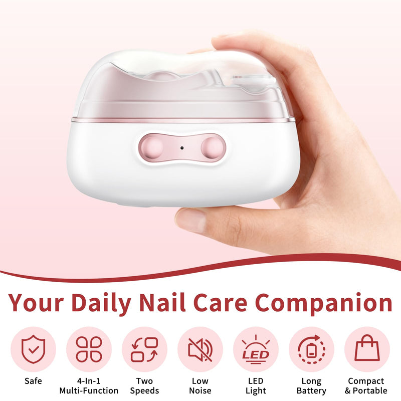 Electric Nail Clippers for Toenails Fingernail - 2026 4 in 1 Automatic Nail Trimmer with Nail File/Polishing/Gel Nail Light - USB Rechargeable for Baby/Kids/Adults/Seniors Thick Nails - BeesActive Australia