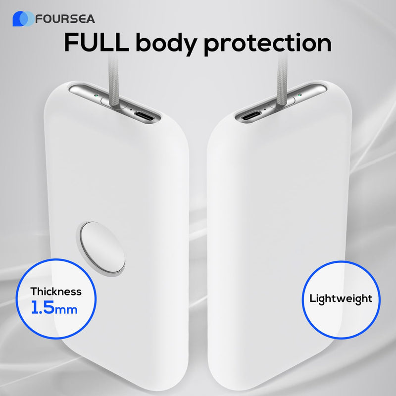 Soft Silicone Case Cover for Vision Pro Battery Pack Case - Convenient Battery Holder - Vision Pro Accessories Case for VR Headset - Silicone Protector for Vision Pro Battery (White) White - BeesActive Australia