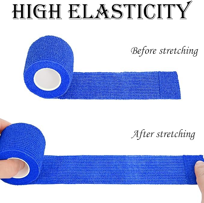 Self Adhesive Bandage Wrap-2 inches x 5 Yards(8 Pack) Self Adhering Bandage Wrap, Self Adherent Cohesive Wrap Bandages for Sports,for First Aid Tape,Sports Injuries (Light Blue) - BeesActive Australia