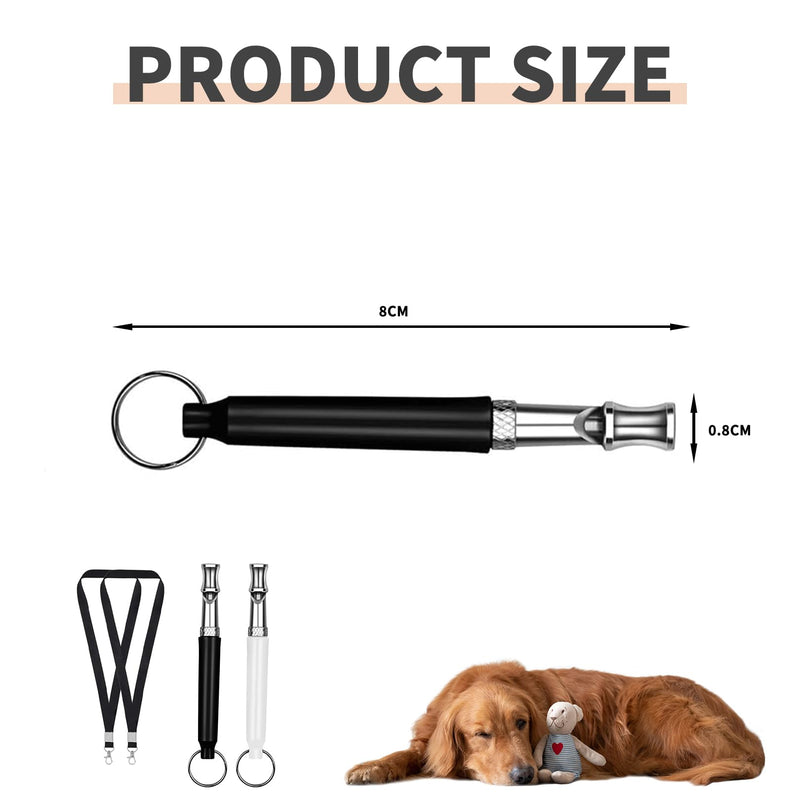 2-piece dog whistle Rütter recall, silent dog whistle high frequency silent, training aids for dogs whistles, dog training dog whistles, aid whistle dog recall, ultrasonic dog whistle (3A) black + white - BeesActive Australia