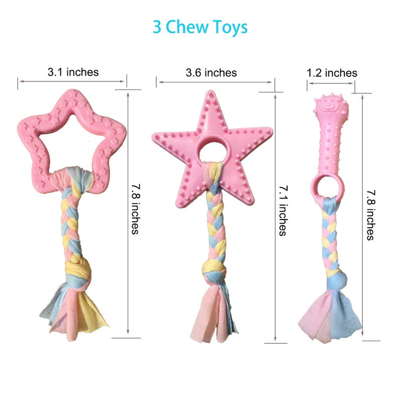 Puppy Toys for Teething, Puppy Chew Toys for Small Dogs, Crinkle Dog Toys Small Breed Boredom and stimulating, Dog Toys for Small Dogs, Pink, 5-Pack - BeesActive Australia