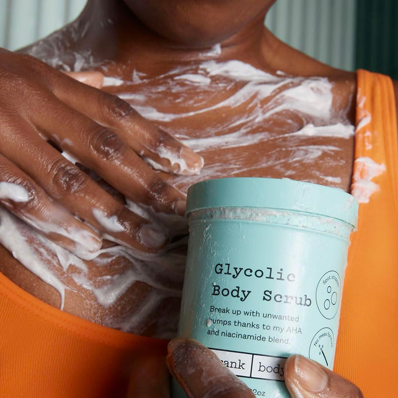 Frank Body Glycolic Body Scrub | Vegan, Cruelty Free, Exfoliating Body Scrub | Helps to Fight Breakouts and Soothes Skin & Marks with AHA, Pumice, Witch Hazel, and Niacinamide | 8.82 oz / 250 g - BeesActive Australia