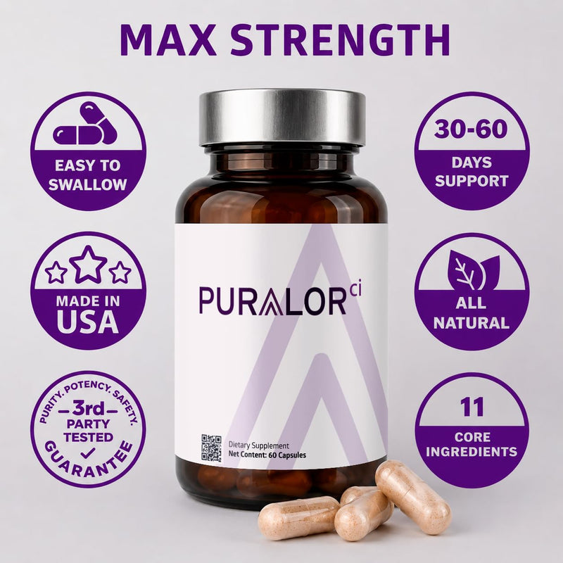 Centurion Puralor CI Brain Supplement for Memory and Focus with Folate, NADH, Vitamin B2, B6 and B12 for Teens and Adults, 60 Capsules