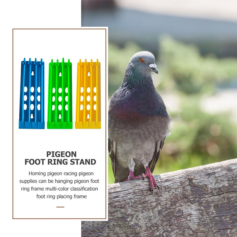 VANZACK 3pcs Pigeon Ring Stand Pigeon Ring Frame Pants Parrot Clip Ring Holder Budgie Foot Leg Accessory Pigeon Foot Ring Holder for Bird License Plate Decorations Round Plastic - BeesActive Australia