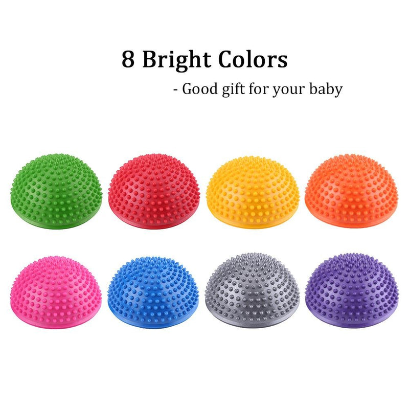 PVC Semi-Circular Durian Ball Inflatable Half Yoga Balls Massage Point Fitball Exercises Trainer Fitness Balance Ball(Green)