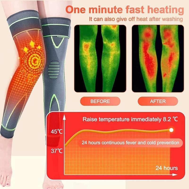 FUZSKWID Tourmaline Herbal Self-heating Socks,Acupressure Self-heating Knee Sleeve,Tourmaline Acupressure Self-heating Shaping Knee Sleeve, Knee Heating Pads,Knee Heating Knee Pads (Black) Black - BeesActive Australia
